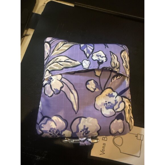 Vera Bradley Reusable Tote Bag Key Clip With Carabiner Lavender Floral Pattern - Picture 3 of 4